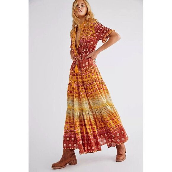 chinese dress ladies Buy Free People Women's Rare Feeling Maxi Dress, Ruby Red, X-Small at  Amazon.in